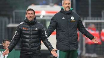 Schwaben-Duo beim FC 08 Homburg: Cheftrainer Timo Wenzel (re.) und sein Assistent Sven Sökler.