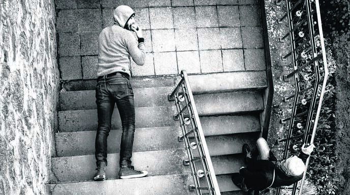 Das Siegerbild von 2016 setzt die Offenburger Wenk-Treppe auf ungewöhnliche Weise in Szene. Fotografiert hat es Dominique Schmuck.
